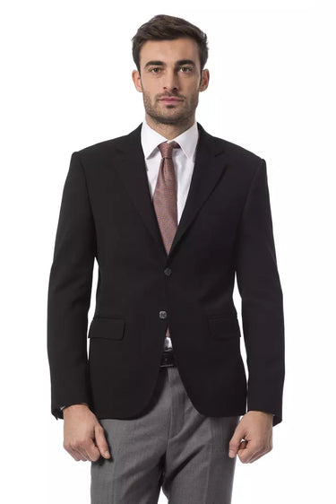 Elegant Italian Wool Black Jacket